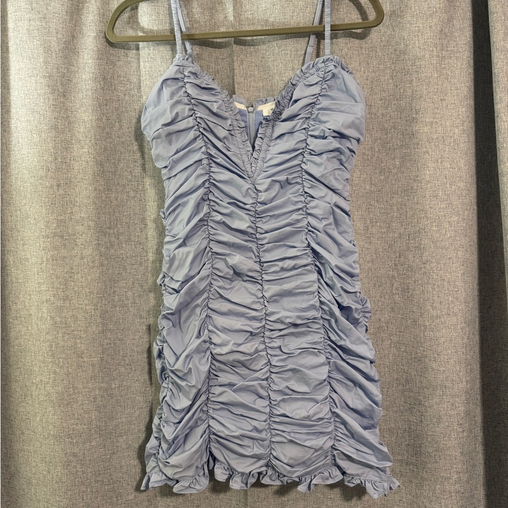 Ruched Blue Cocktail Dress